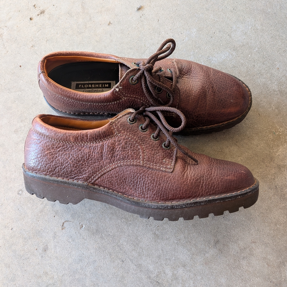 Florsheim Men's Textured Brown Oxfords